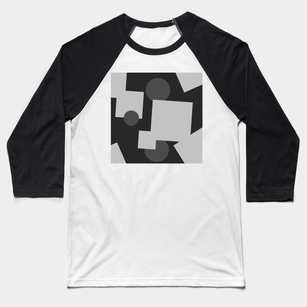 abstract monochrome geometric pattern Baseball T-Shirt by pauloneill-art